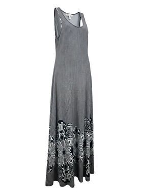 Sunny Girl Geometric Medallion Maxi Tank Dress Black White Casual Boho XL